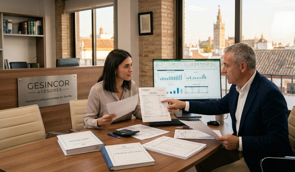 Consultoría de gestión de balances y libros oficiales en una oficina técnica de Sevilla.