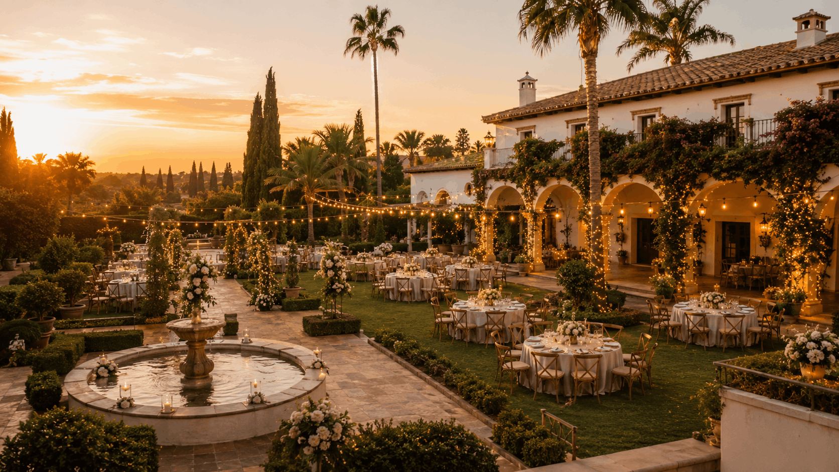 boda verano andalucia mobiliario eventos - Alquiler de sillas y mesas en Sevilla para bodas de verano: c&oacute;mo elegir el mobiliario adecuado