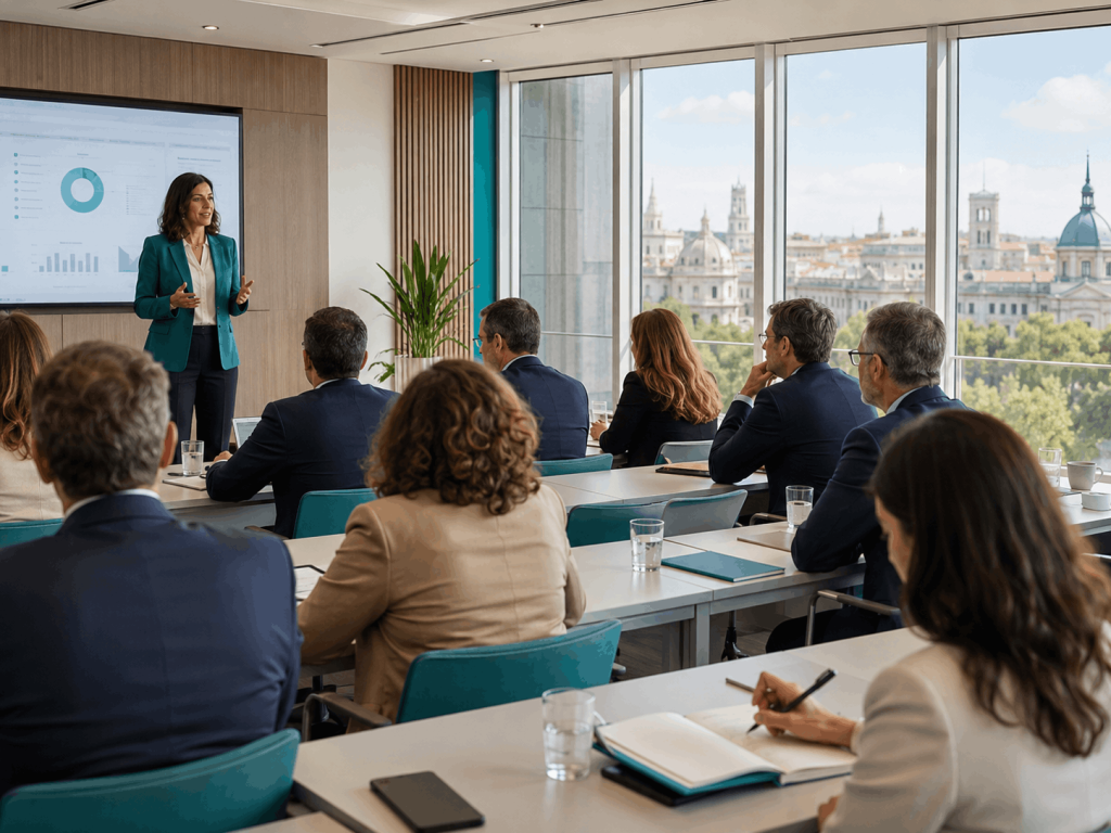 Formación para el sector público Directivos y responsables públicos participando en una formación profesional en Madrid